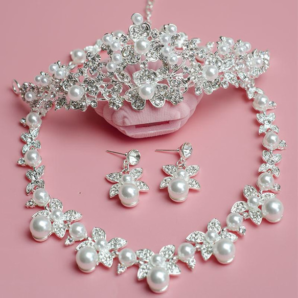 ANNAN WEDDING ティアラ ネックレス イヤリング3点セット