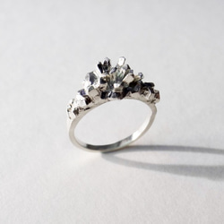 礦石結晶系列-純銀柱狀晶體戒指 第1張的照片