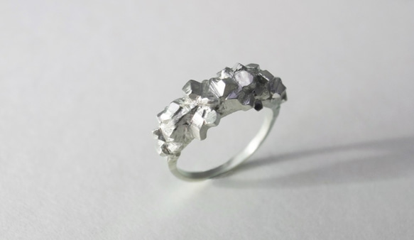 礦石結晶系列-純銀方晶戒指 第1張的照片