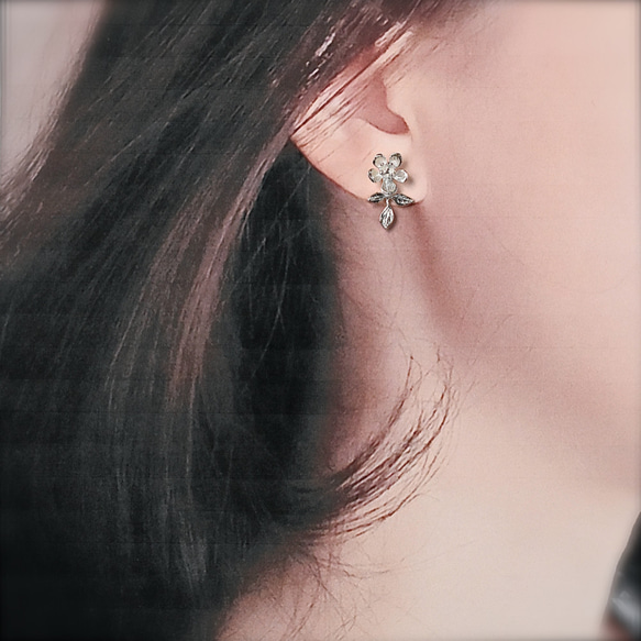 黑莓耳環（耳釘型）/SV 第3張的照片