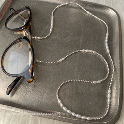 グラスコード/眼鏡チェーン 淡水パール＊マットシルバービーズ その他