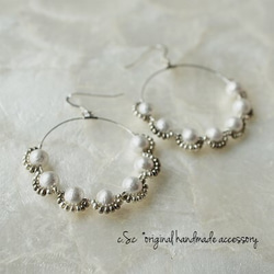 ≪Race*Flower≫ Cotton Pearl SV925ピアス（イヤリング変更） 2枚目の画像