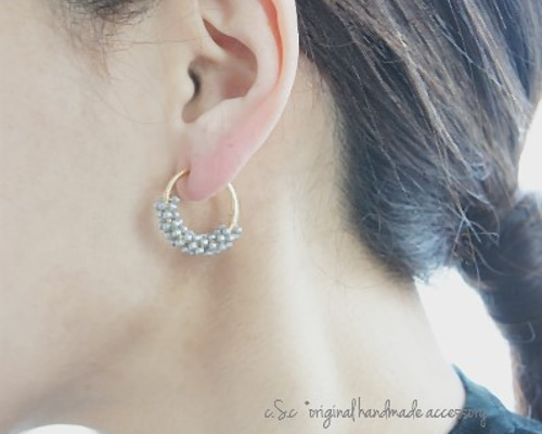 tiny pearl＊フープイヤリング（ｼﾙﾊﾞｰ） イヤリング