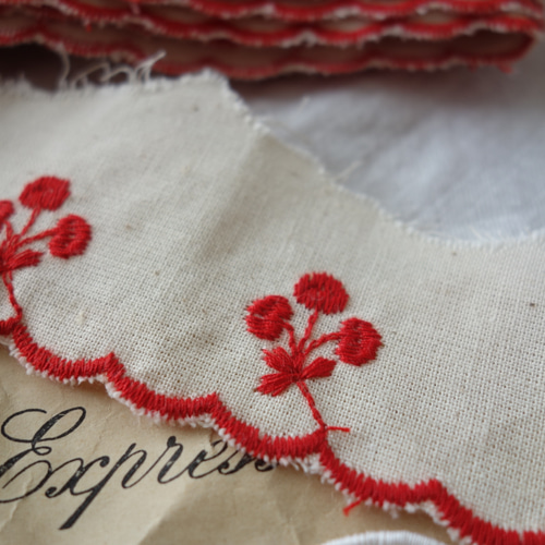 フランスアンティークレース　花刺繍レース　ビンテージレース フランスアンティーク レース 5種類セット レース Mon Atelier