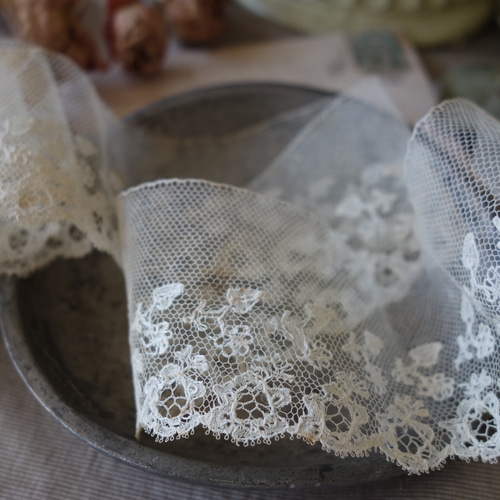 フランス 19世紀初頭 アンティーク刺繍レース C174 レース vmt antique