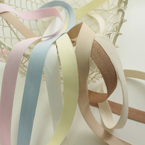 7色/3幅】5m巻きNo,1202 オーガニックコットンリボン 朱子織り