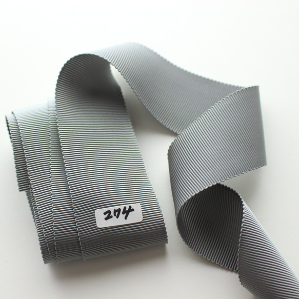 [3m ｃｕｔ / 38mm 寬度] 黑色/白色/灰色派★No、7100-38mm 寬度羅緞絲帶Petasham Made in 第2張的照片