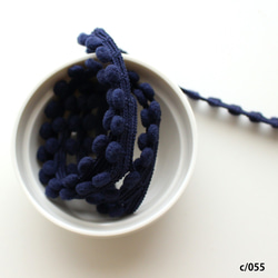 055 Navy [2m unit] 5mm width Pompon tape Made in Japan Petit bla 第3張的照片