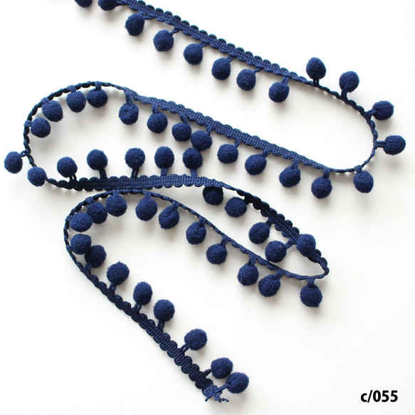 Black/White/Red/Navy [1m unit] 10mm wide ball Pom-pom tape Pom-p 第3張的照片