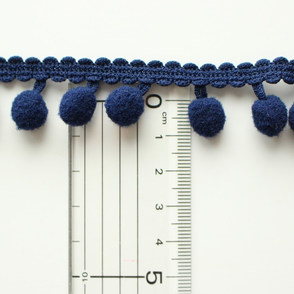 Black/White/Red/Navy [1m unit] 10mm wide ball Pom-pom tape Pom-p 第4張的照片