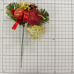 [Pick / 2 piece]閃閃發光的蘋果和紅松果用於花圈和聖誕節作品！約12厘米x 19厘米 第4張的照片
