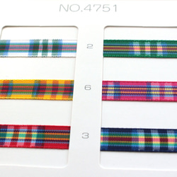 [約 9mm 寬/6 種顏色] MOKUBA 4751K-9mm 格子色帶/10m 卷 MOKUBA 格子色帶 第4張的照片