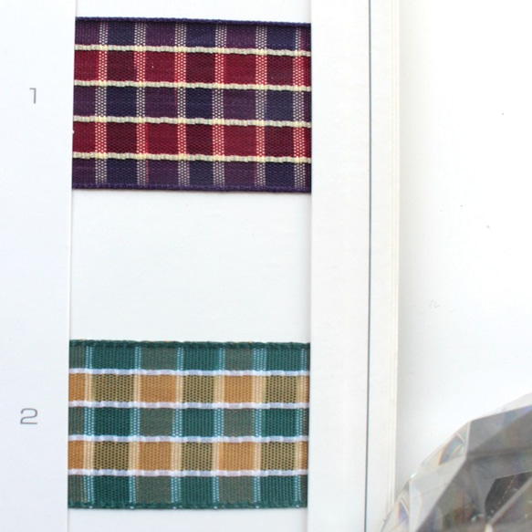 [約23mm寬/4種顏色] MOKUBA 4725K-23mm格子色帶/10m卷MOKUBA色帶 第3張的照片