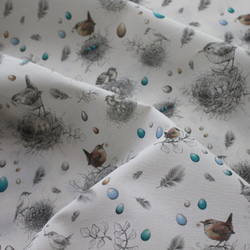 [140厘米x 50厘米]德國進口織物acufactum789鳥，鳥巢和雞蛋圖案的織物 第5張的照片