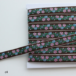 [C4棕色/ 16mm寬度] 1342玫瑰花叢Tyrolean膠帶*沒貨/日本製1m單位 第3張的照片