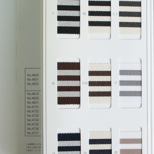 約36mm幅/9色】MOKUBA 4818-36mm幅ストライプグログランリボン/15m巻