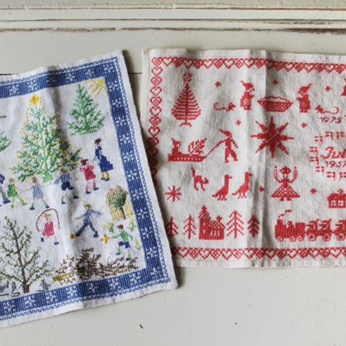 ドイツ蚤の市から☆クロスステッチ・刺繍サンプラー その他インテリア