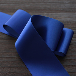 【#225ロイヤルブルー/3ｍ入】50mm幅　ウエディングサッシュベルト用　国産・両面サテンリボン/6200-50mm 1枚目の画像
