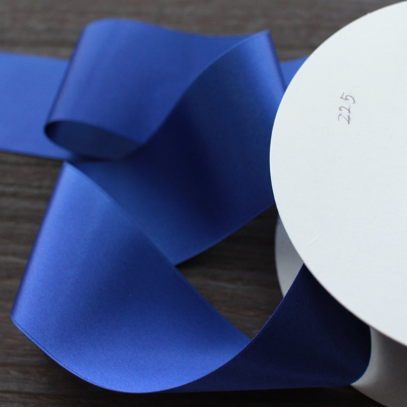 【#225ロイヤルブルー/3ｍ入】50mm幅　ウエディングサッシュベルト用　国産・両面サテンリボン/6200-50mm 4枚目の画像