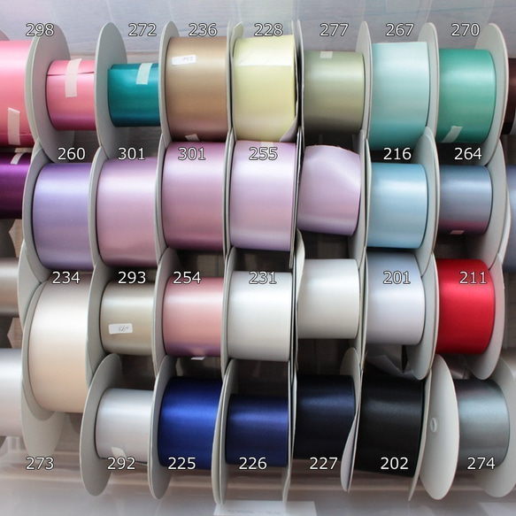 【#225ロイヤルブルー/3ｍ入】50mm幅　ウエディングサッシュベルト用　国産・両面サテンリボン/6200-50mm 6枚目の画像