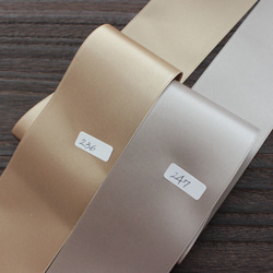 【#236ベージュ/3ｍ入】50mm幅　ウエディングサッシュベルト用　国産・両面サテンリボン/6200-50mm 3枚目の画像