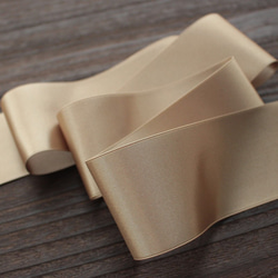 【#236ベージュ/3ｍ入】50mm幅　ウエディングサッシュベルト用　国産・両面サテンリボン/6200-50mm 1枚目の画像