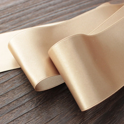 【#236ベージュ/3ｍ入】50mm幅　ウエディングサッシュベルト用　国産・両面サテンリボン/6200-50mm 2枚目の画像