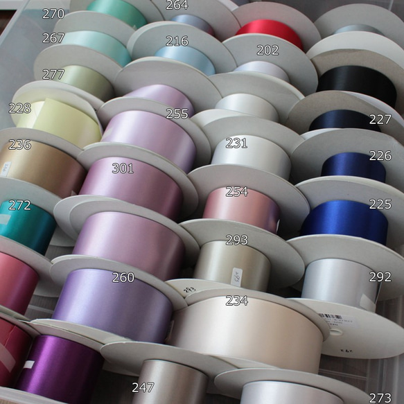 【#236ベージュ/3ｍ入】50mm幅　ウエディングサッシュベルト用　国産・両面サテンリボン/6200-50mm 8枚目の画像