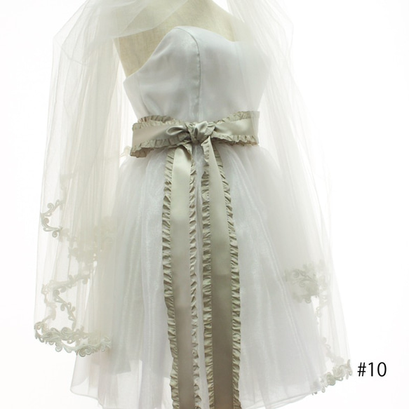 [5m 捲] MOKUBA4996-65mm/#10 米色褶邊緞帶 Mokuba 婚禮腰帶 第3張的照片