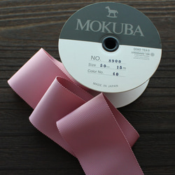 [3m Roll] MOKUBA8900-50mm/#40 粉色羅緞婚禮腰帶 MOKUBA 絲帶 第1張的照片