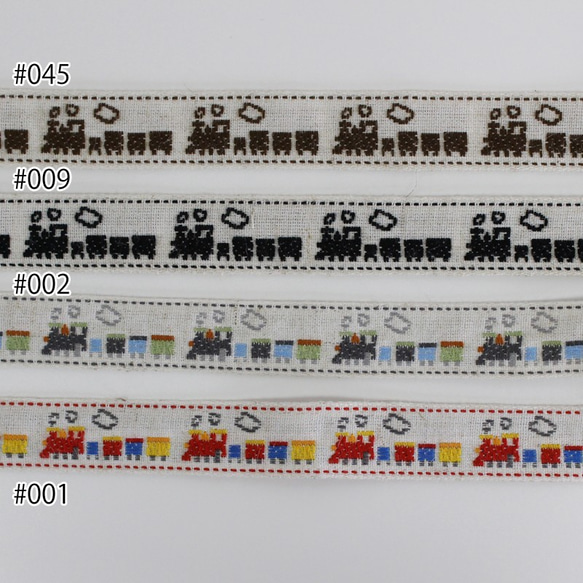 【約寬18mm/#001紅系】No.14441 Train Pattern Tyrolean Tape Jacquard Rib 第3張的照片