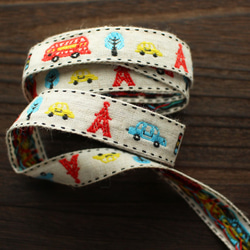 【約寬18mm/#001紅淺藍】No.4438歐洲錨紋Tyrolean tape Jacquard ribbon Woven r 第3張的照片