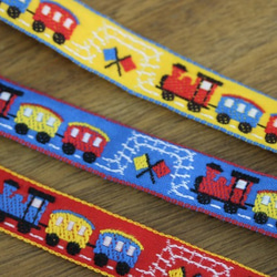 【約寬17mm/#80黃色】No.5976 Locomotive Pattern Tyrolean Tape 提花緞帶 Tyro 第5張的照片