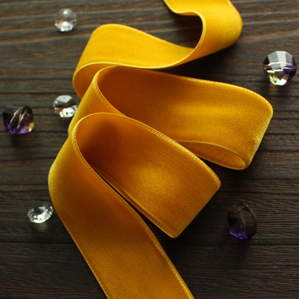 ベロアリボン【日本製/両面】3・6・9・12・18・24・36・48mm幅★CO6900ベルベット/230金木犀 2枚目の画像