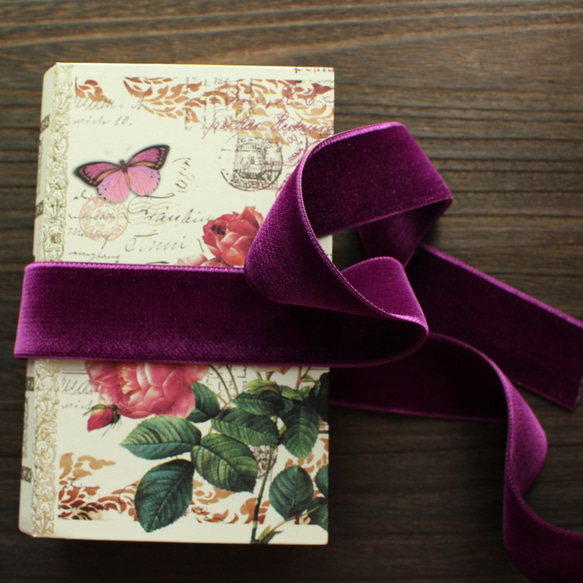 ベロアリボン【日本製/両面】3・6・9・12・18・24・36・48mm幅★CO6900ベルベット/209赤紫 4枚目の画像