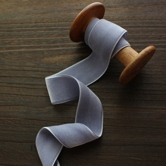 ベロアリボン【日本製/両面】CO6900ベルベット 3〜48mm幅 /264ブルーグレー 2枚目の画像