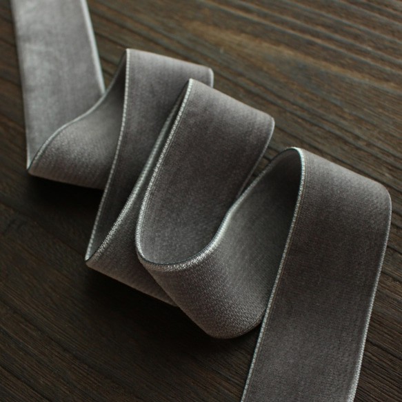 ベロアリボン【日本製/両面】3・6・9・12・18・24・36・48mm幅★CO6900ベルベット/275グレー 4枚目の画像