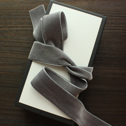 ベロアリボン【日本製/両面】3・6・9・12・18・24・36・48mm幅★CO6900ベルベット/275グレー 5枚目の画像