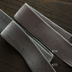 ベロアリボン【日本製/両面】3・6・9・12・18・24・36・48mm幅★CO6900ベルベット/275グレー 7枚目の画像