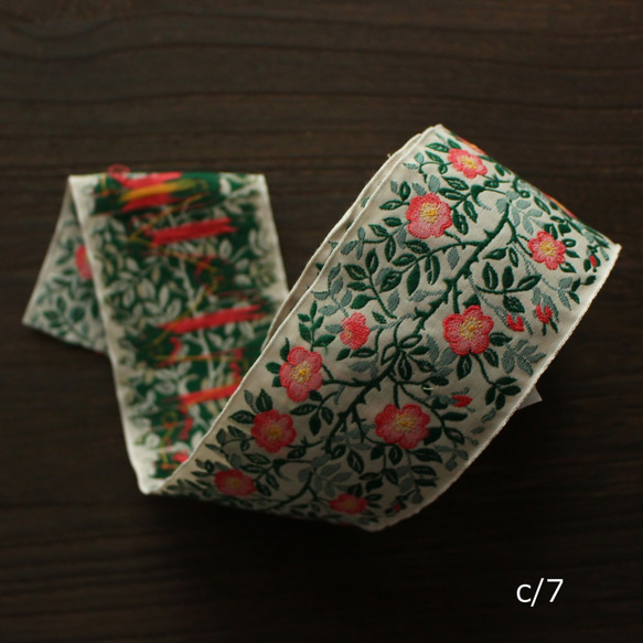 德國 Kafka [50cm unit] Width 60mm/wild rose pattern Tyrolean tape 第1張的照片