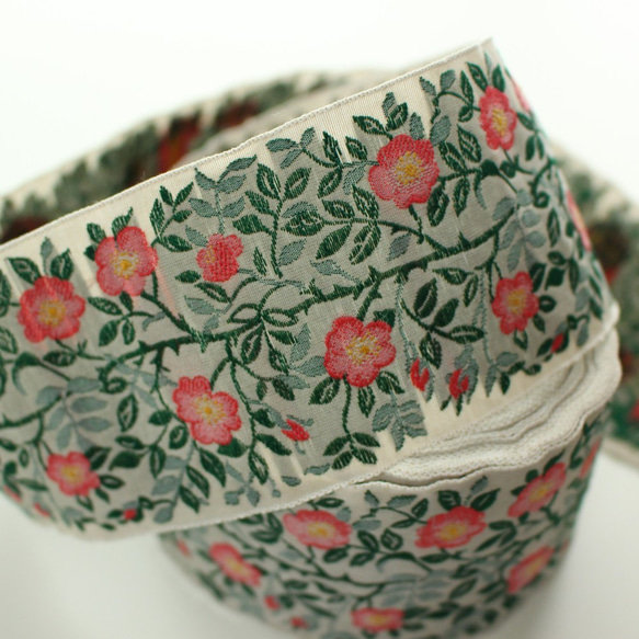 德國 Kafka [50cm unit] Width 60mm/wild rose pattern Tyrolean tape 第2張的照片