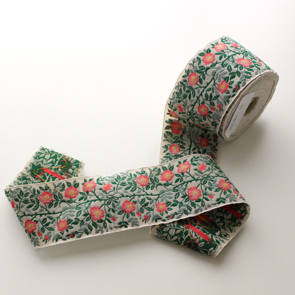 德國 Kafka [50cm unit] Width 60mm/wild rose pattern Tyrolean tape 第4張的照片