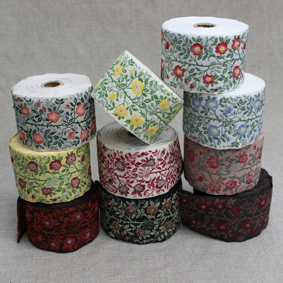 德國 Kafka [50cm unit] Width 60mm/wild rose pattern Tyrolean tape 第6張的照片