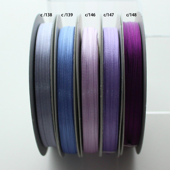 7寬/30m卷[紫色]雙面緞帶日本製造/No,6330-3·6·9·12·18·15·18·24mm寬 第2張的照片