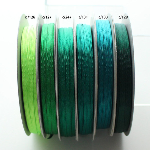 7寬/30m卷[綠色]雙面緞帶日本製造/編號6330-3·6·9·12·15·18·24mm寬 第2張的照片