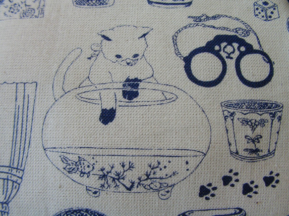 古道具屋のいたずら猫がカワイイ　がま口 2枚目の画像