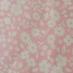 プリント生地とｗガーゼのプリーツマスク  優しいピンク花柄(再販） 5枚目の画像