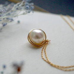 【6月誕生石】不揃いアコヤ真珠のピアス・ネックレス2点セット✳︎無加工・無着色 4枚目の画像