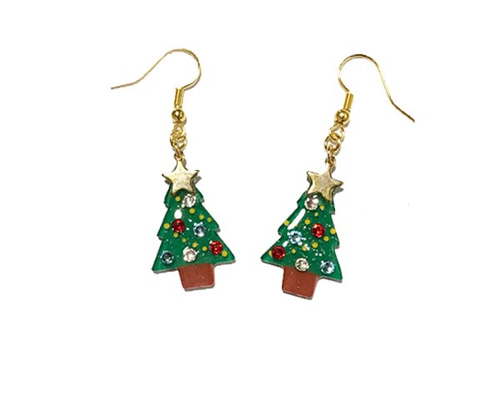再販】クリスマスツリーのピアス ピアス（フック・チェーン） hassy