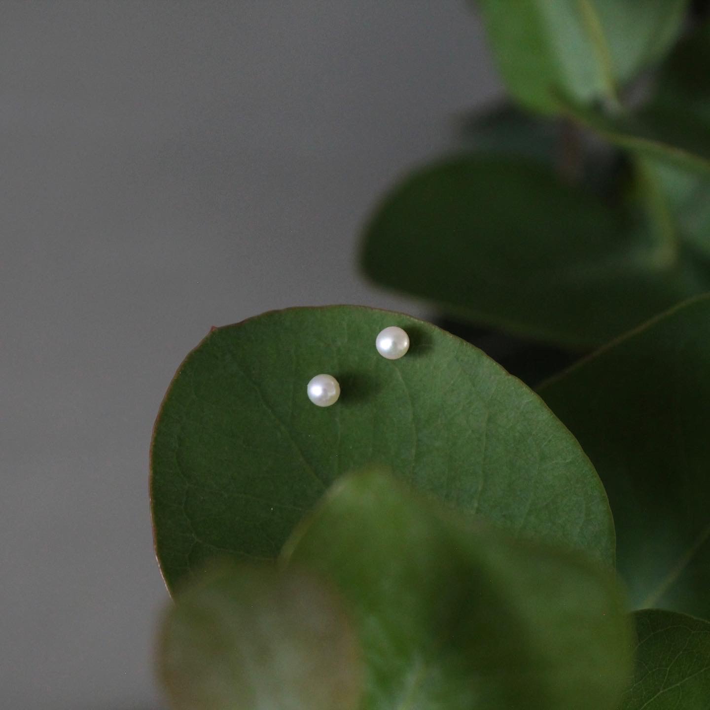 K18 ミニ淡水パール 1粒スタッズ ピアス